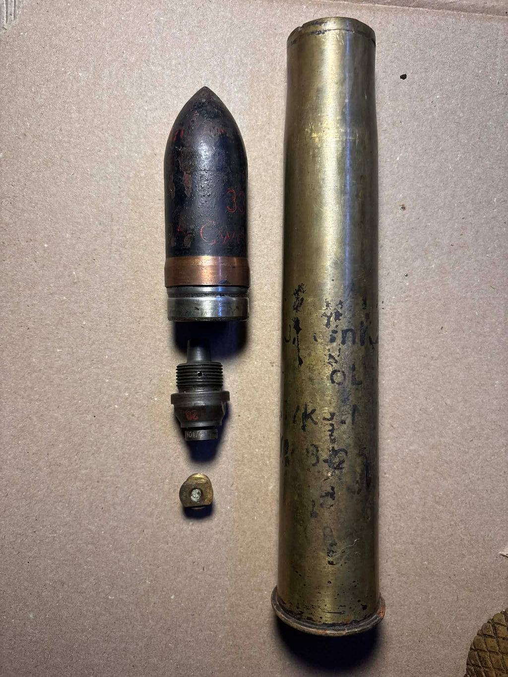 WWII German 3.7 cm Pak Armor-Piercing (AP) Projectile – Inert / Demilitarized Military Collectible