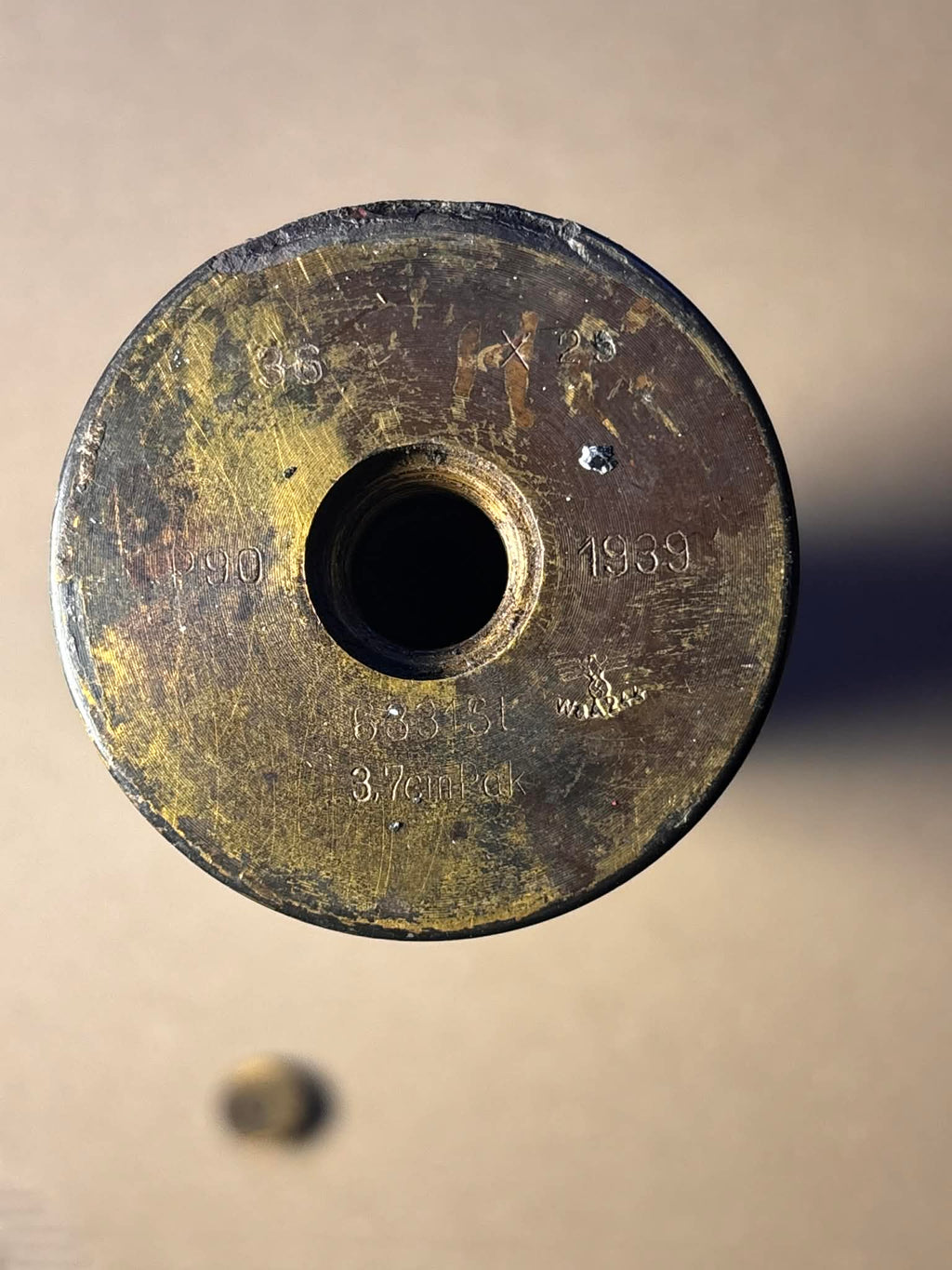 WWII German 3.7 cm Pak Armor-Piercing (AP) Projectile – Inert / Demilitarized Military Collectible #1