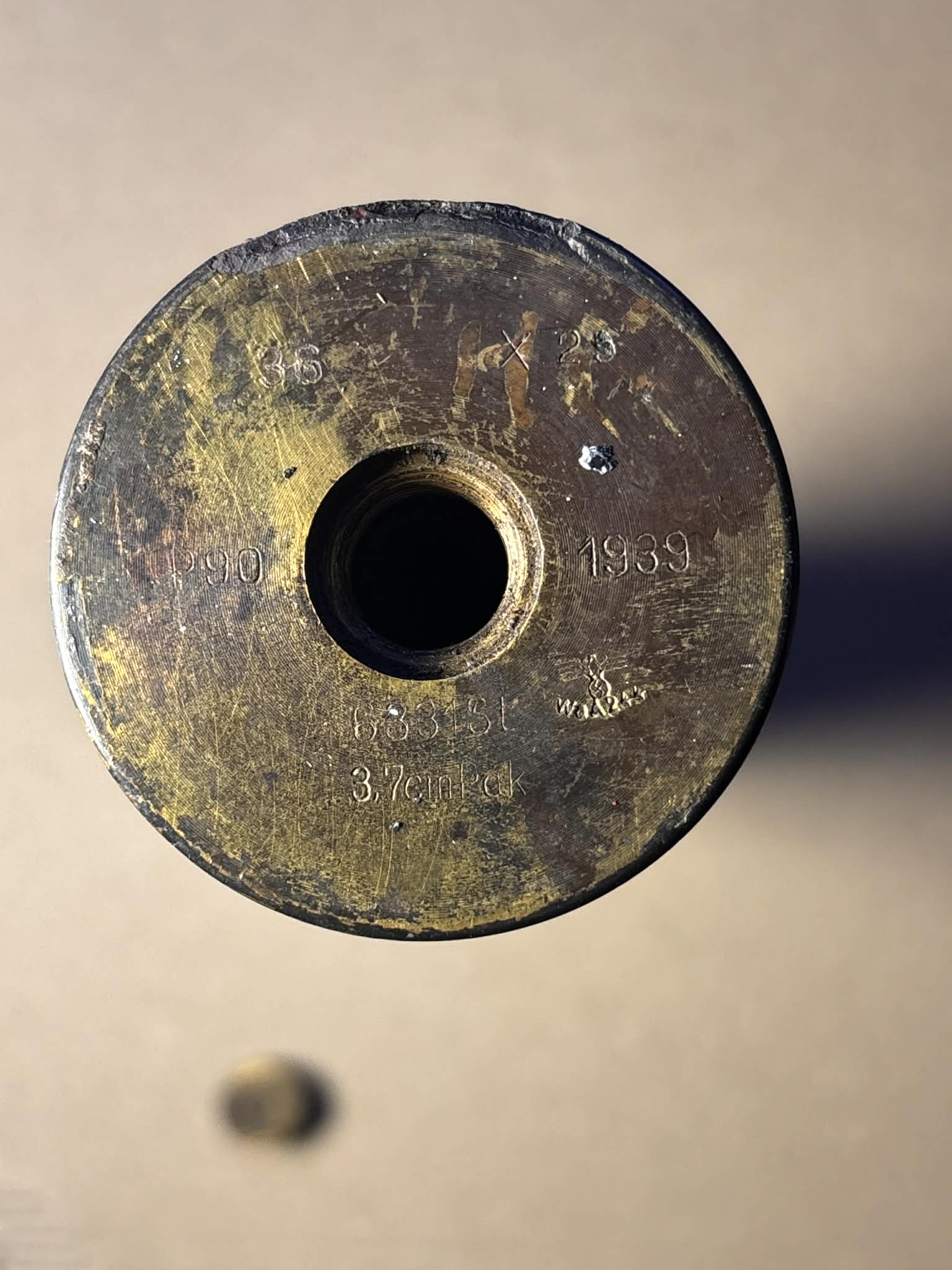 WWII German 3.7 cm Pak Armor-Piercing (AP) Projectile – Inert / Demilitarized Military Collectible #1