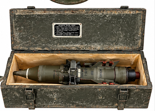 Original Polish 9M14P1 Malyutka AT-3 Sagger Training Missile with Wooden Transport Crate