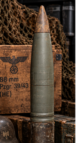 WWII German Tiger I 88mm HE Projectile – Inert Original