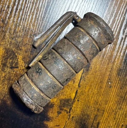 WWI Austro-Hungarian Emblem Cylinder Hand Grenade – Original Relic