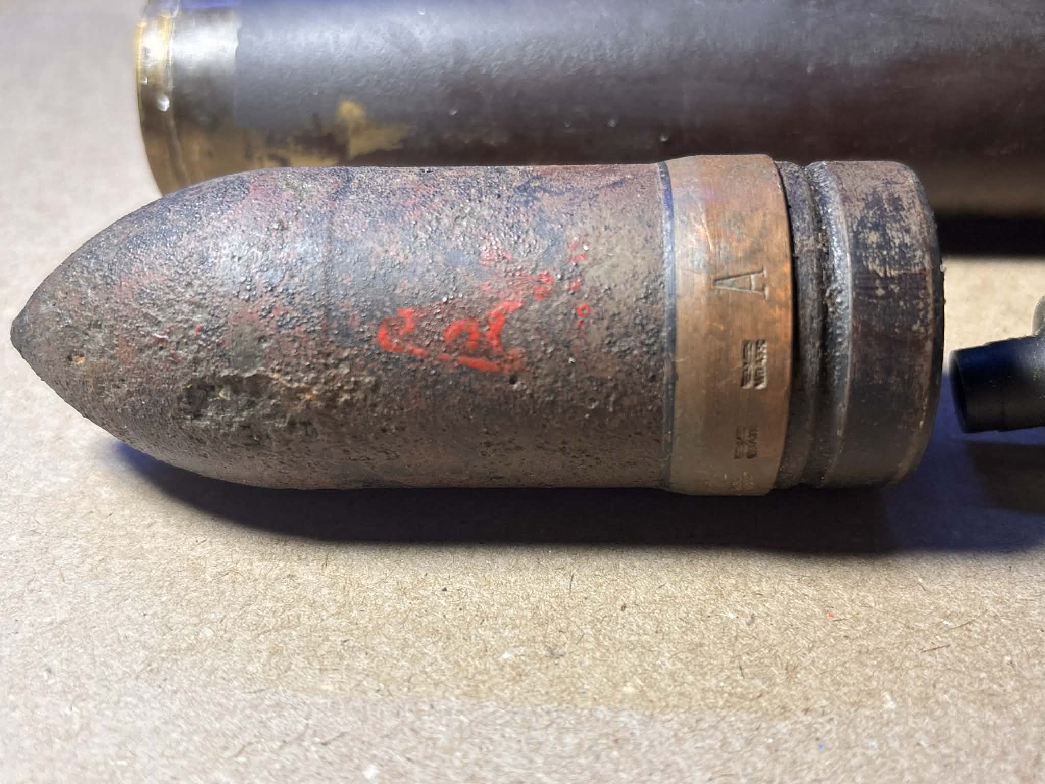 WWII German 3.7 cm Pak Armor-Piercing (AP) Projectile – Inert / Demilitarized Military Collectible #1