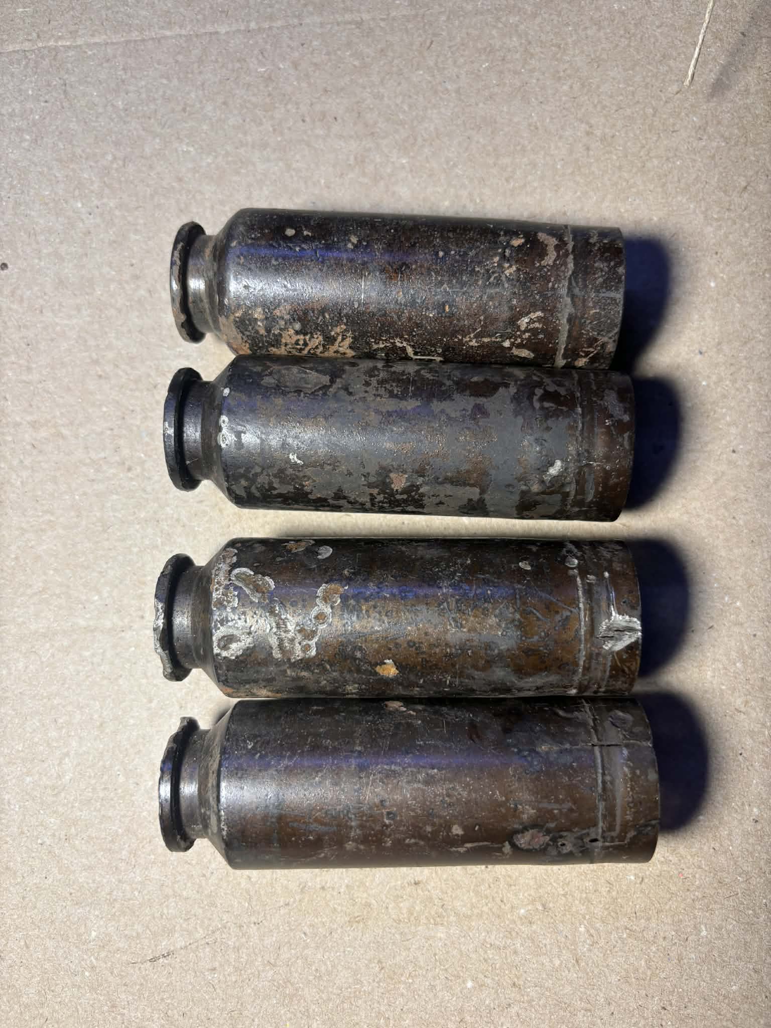 WWII German 30mm MK 108 Aircraft Shells – Lot of 4 | Original Inert Luftwaffe Collectibles