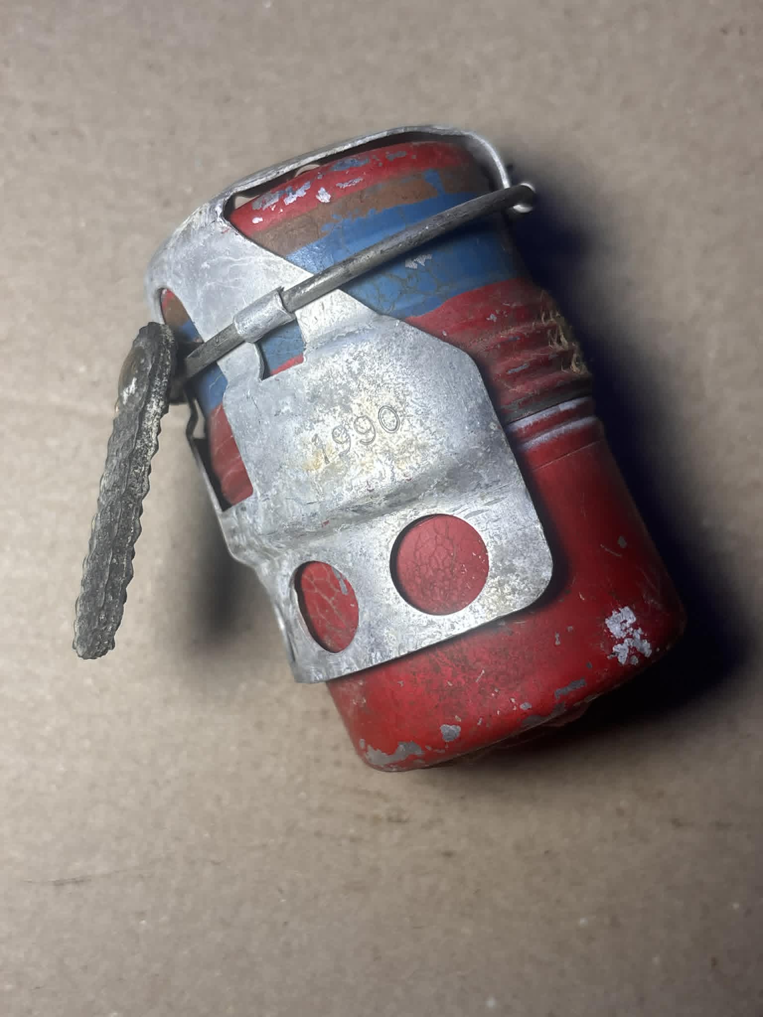 Italian "Red Devil" Hand Grenade – Original Inert Military Collectible